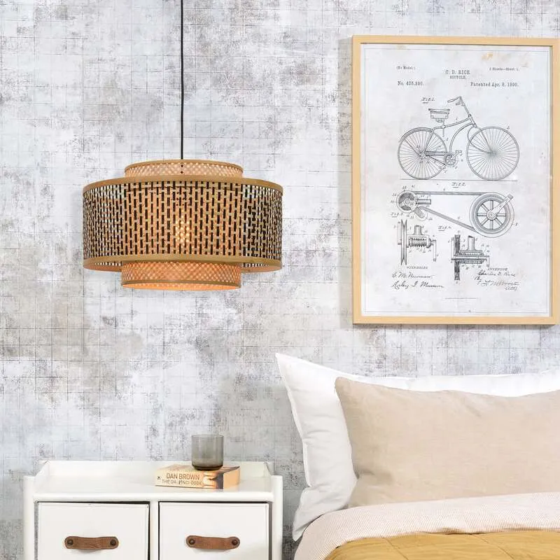 B-Ware Good&Mojo Hängeleuchte Pendelleuchte Bhutan LED Lampe dimmbar creme schwarz