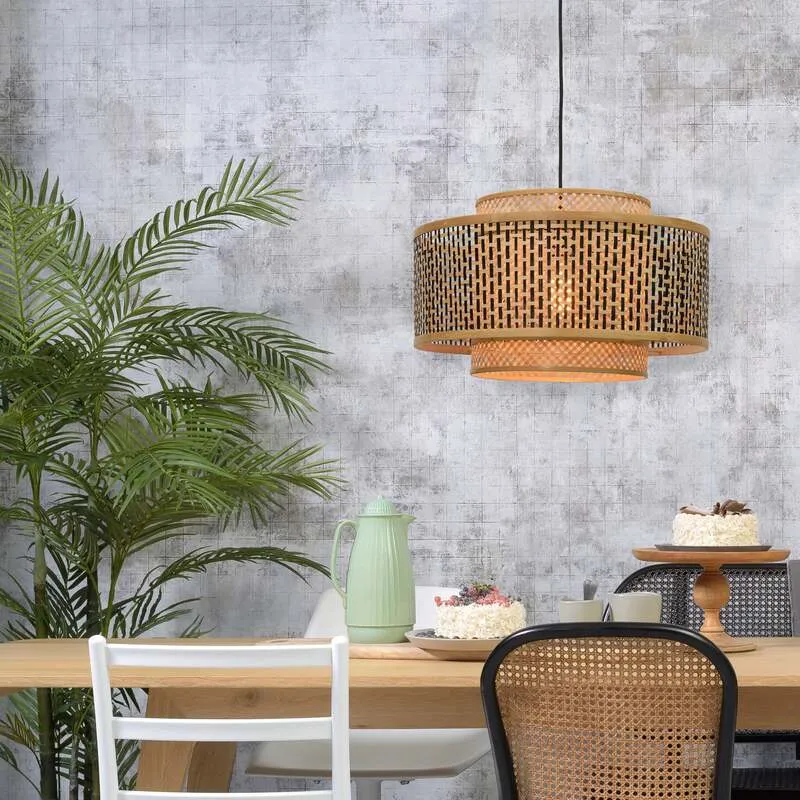 B-Ware Good&Mojo Hängeleuchte Pendelleuchte Bhutan LED Lampe dimmbar creme schwarz