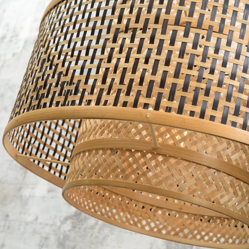 B-Ware Good&Mojo Hängeleuchte Pendelleuchte Bhutan LED Lampe dimmbar creme schwarz