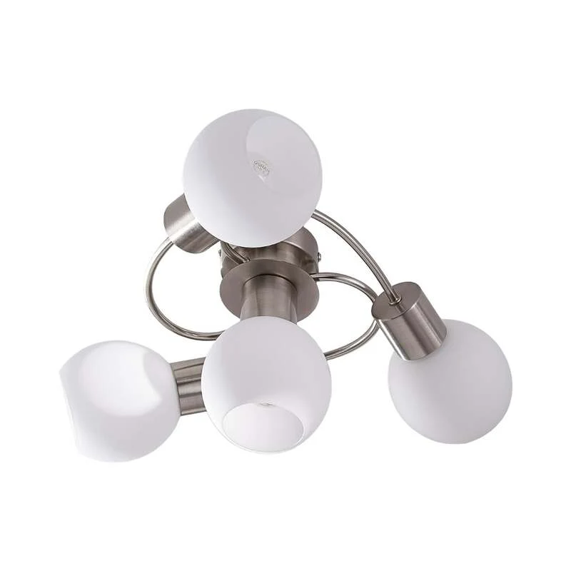 B-Ware Lindby Deckenlampe Ciala LED Deckenleuchte 4-flammig dimmbar nickel Ø43cm weiß