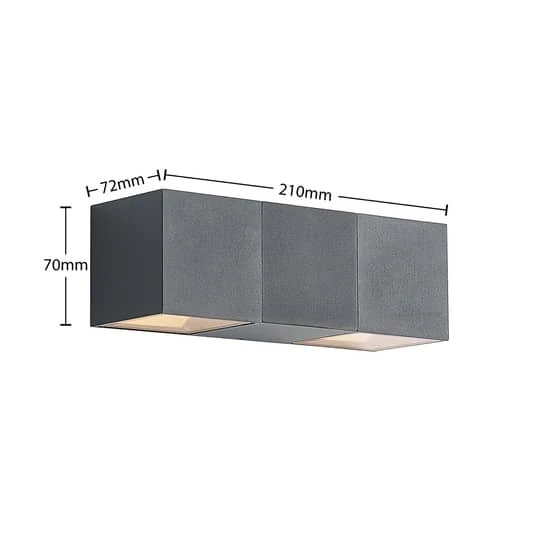 B-Ware ELC Außenleuchte Wandlampe LED Vanda Außenwandleuchte Schwarz Aluminium warmweiß