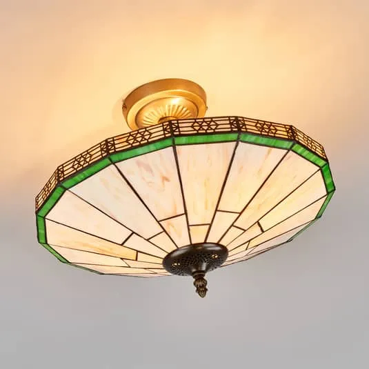 B-Ware Searchlight Deckenlampe New York Decken-Lampe Deckenlicht im Tiffany-Stil E14