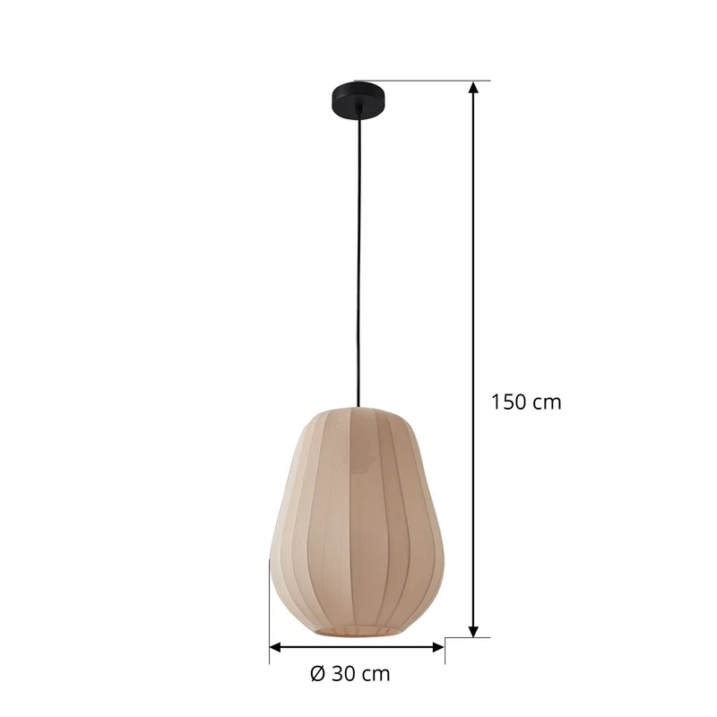 B-Ware Lindby Hängeleuchte Helin beige Ø 30 cm Stoff Deckenlampe Deckenleuchte Lampe575