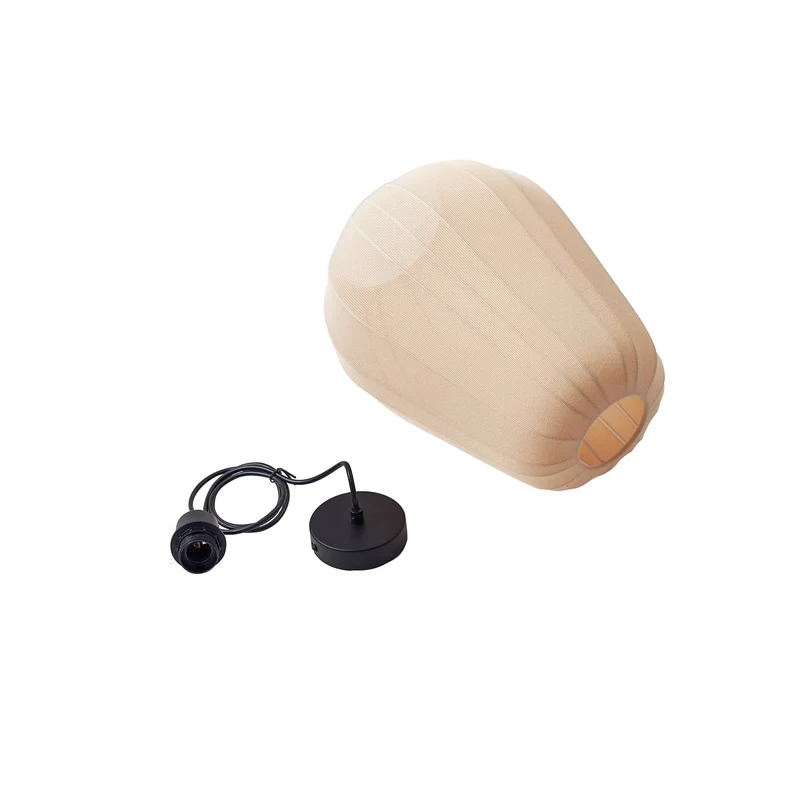 B-Ware Lindby Hängeleuchte Helin beige Ø 30 cm Stoff Deckenlampe Deckenleuchte Lampe575