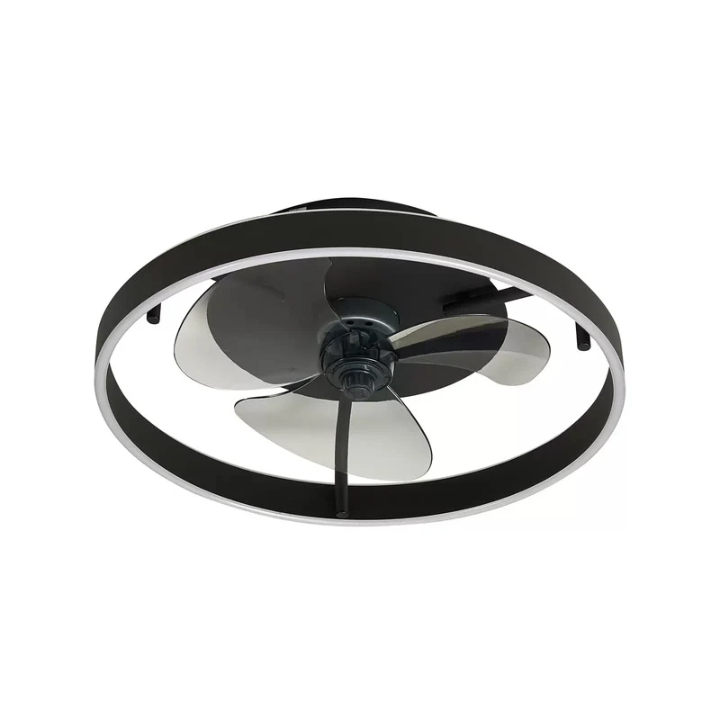 C-Ware Deckenventilator Ventilator Lindby LED Momitu schwarz Aluminium PVC Eisen dimmba