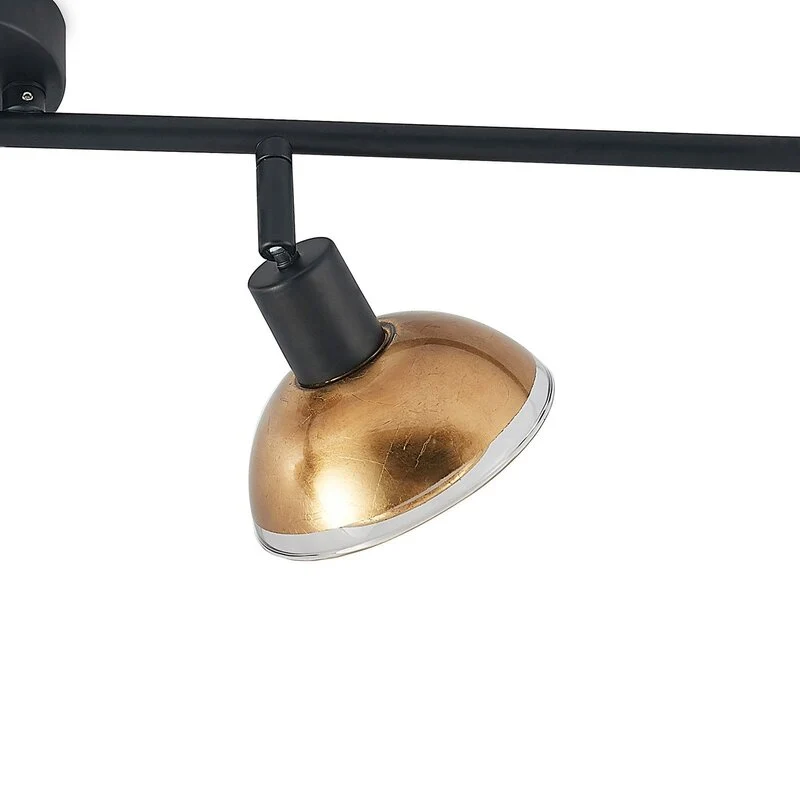 B-Ware Lindby Deckenstrahler Deckenspot Erin schwarz gold Glas Lampenstrahler