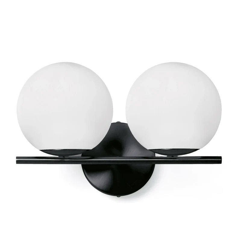 B-Ware Sforzin Wandleuchte Jugen schwarz zweiflammig Wandlampe Lampe Leuchte Spot Licht