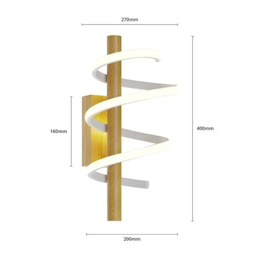 B-Ware Lucande Milora LED-Wandleuchte Wandleuchte Designerleuchte Lampe Wand Eiche weiß