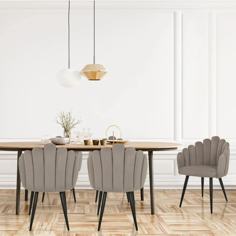B-Ware hjh LIVING Esszimmerstuhl Stuhl SCALLORE Muscheloptik Sitzmöbel beige112