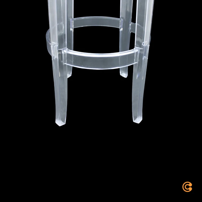 B-Ware Kartell Charles Sitz Hocker Sitzhocker Barhocker transparent Stuhl 75 cm
