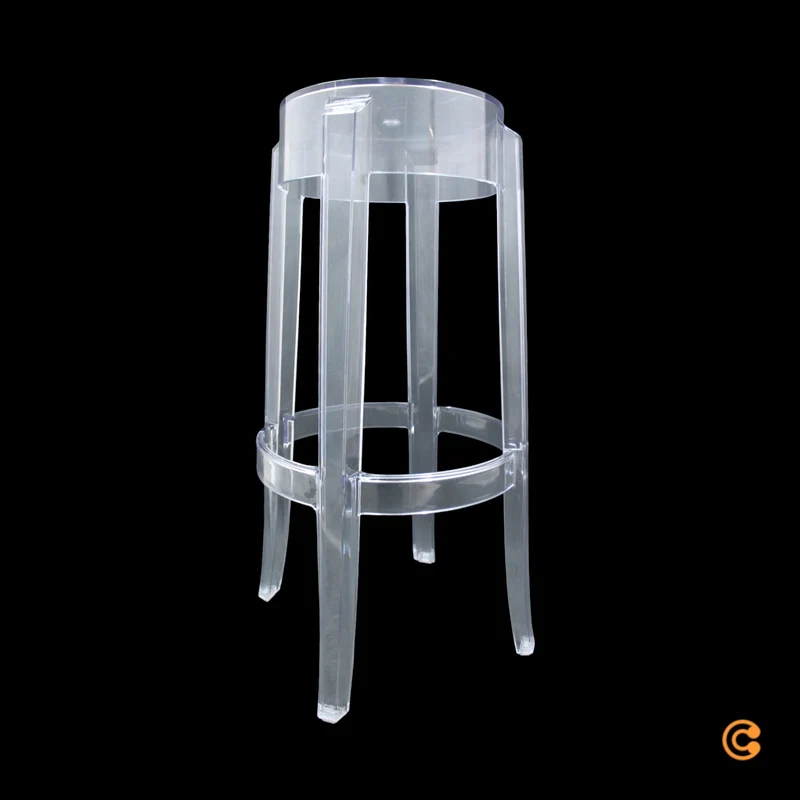 B-Ware Kartell Charles Sitz Hocker Sitzhocker Barhocker transparent Stuhl 75 cm