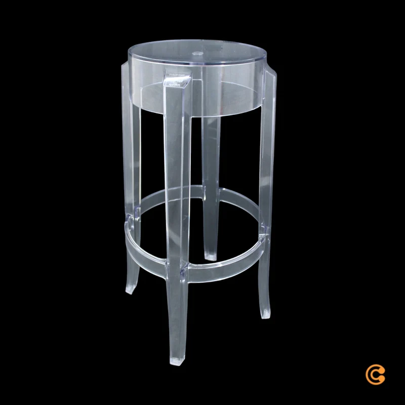 B-Ware Kartell Charles Sitz Hocker Sitzhocker Barhocker transparent Stuhl 75 cm