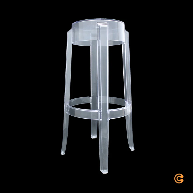 B-Ware Kartell Charles Sitz Hocker Sitzhocker Barhocker transparent Stuhl 75 cm