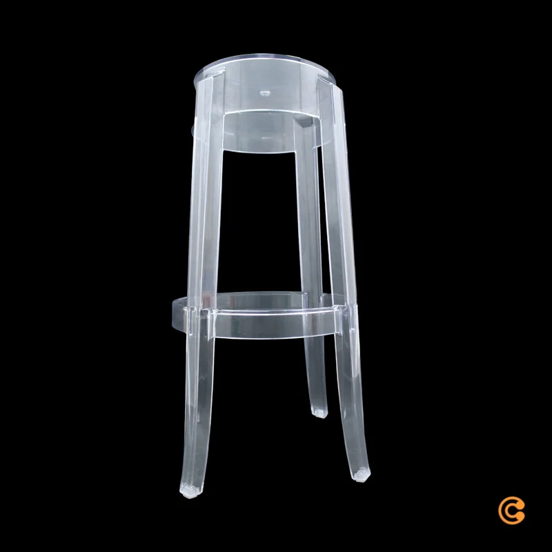 B-Ware Kartell Charles Sitz Hocker Sitzhocker Barhocker transparent Stuhl 75 cm