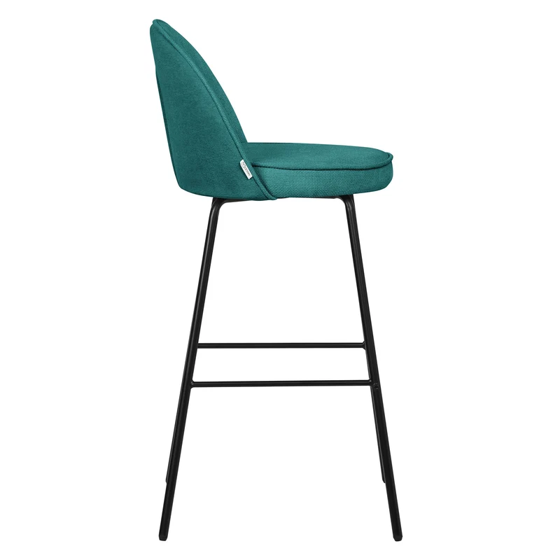 Barhocker 4er Set Petrol 52x102x50 cm mit Rückenlehne und Fußstütze bis 120 kg ML-Design