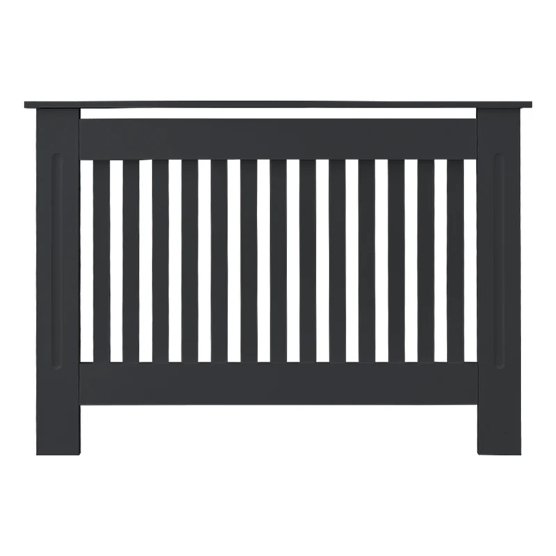 B-Ware Heizkörperverkleidung 112x19x82 cm Landhaus Anthrazit aus MDF ML-Design