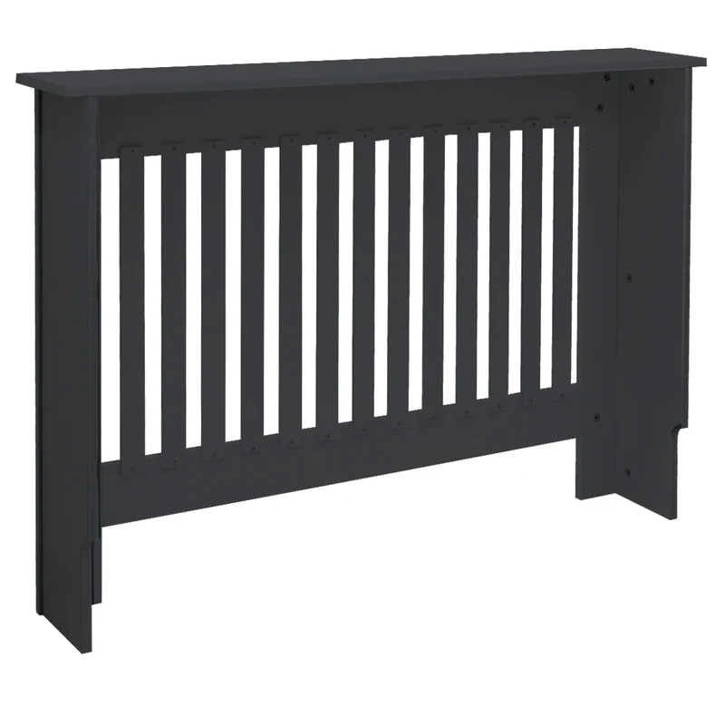 B-Ware Heizkörperverkleidung 112x19x82 cm Landhaus Anthrazit aus MDF ML-Design