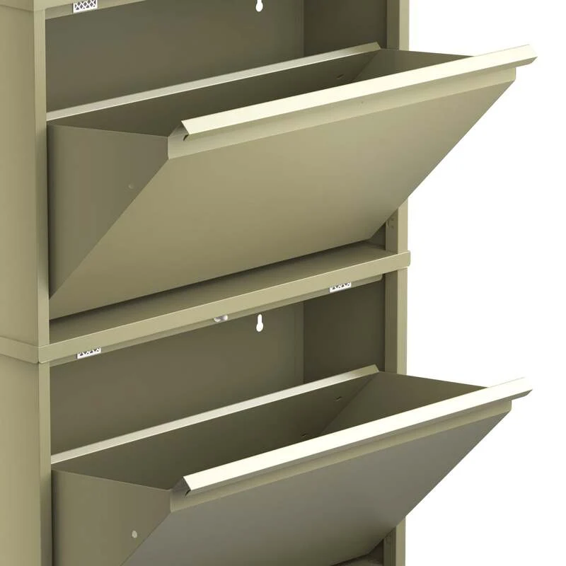 B-Ware Paplet Schuhschrank Aufbewahrung Gelb Grau Handtuchschrank 685x500x150mm