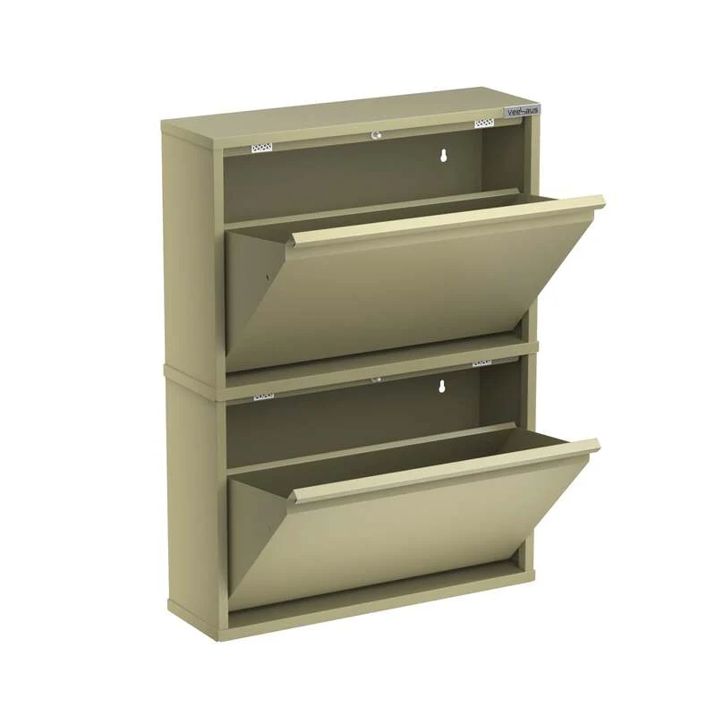 B-Ware Paplet Schuhschrank Aufbewahrung Gelb Grau Handtuchschrank 685x500x150mm