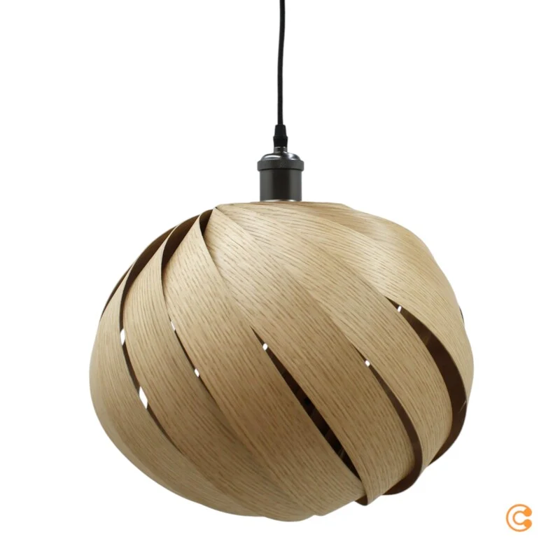 B-Ware Gofurnit Pendellampe Hängelampe Eiche Mela Leuchte E27 Fassung 35 cm