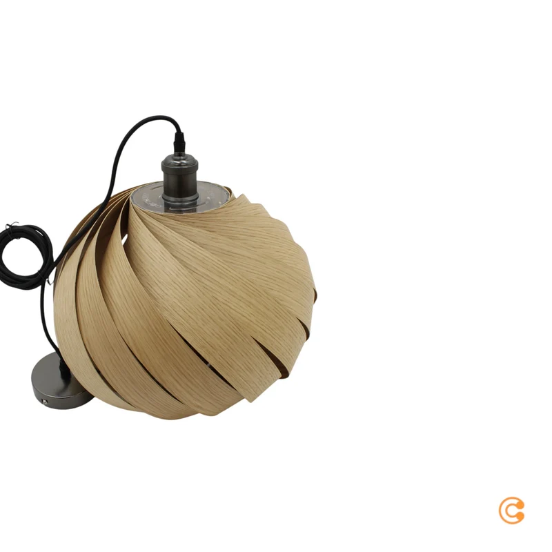 B-Ware Gofurnit Pendellampe Hängelampe Eiche Mela Leuchte E27 Fassung 35 cm