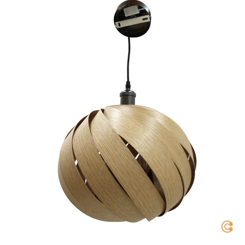 B-Ware Gofurnit Pendellampe Hängelampe Eiche Mela Leuchte E27 Fassung 35 cm