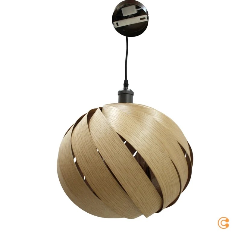 B-Ware Gofurnit Pendellampe Hängelampe Eiche Mela Leuchte E27 Fassung 35 cm