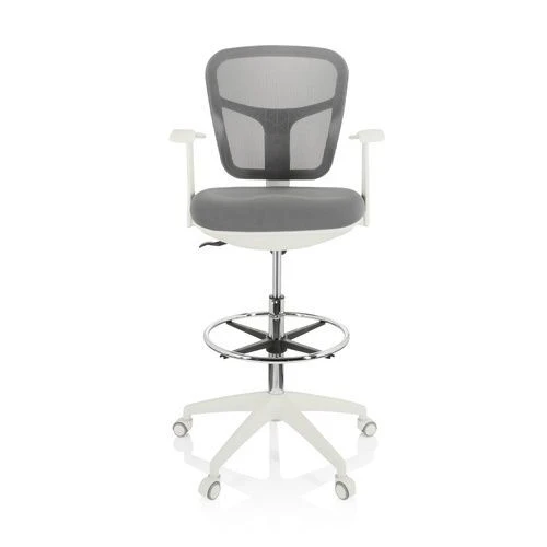 B-Ware hjh OFFICE Arbeitsstuhl Counterstuhl TOP WORK 108 W Netzstoff grau648