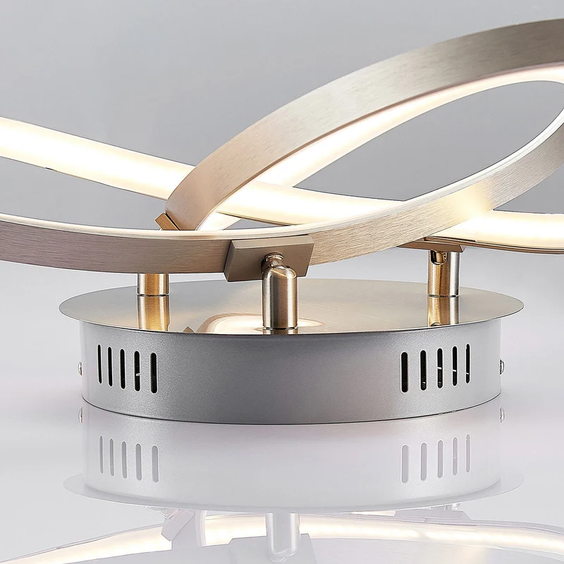 B-Ware Lindby Deckenleuchte Deckenlampe LED Saliha nickel Metall dimmbar550