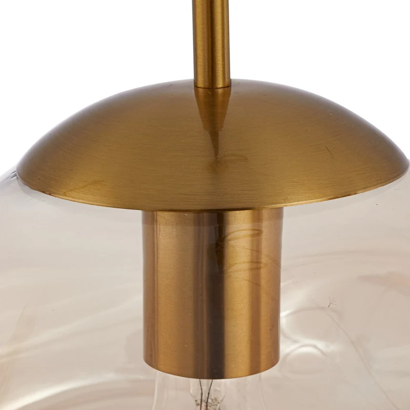 B-Ware Lindby Hängeleuchte Pendelleuchte Lelia amber Glas Ø35cm LED Lampe Leuchte Spot