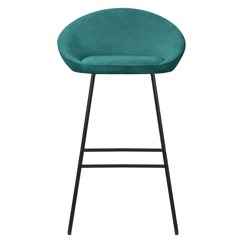 Barhocker 4er Set Petrol 56x94x50 cm mit Rückenlehne und Fußstütze bis 120 kg ML-Design