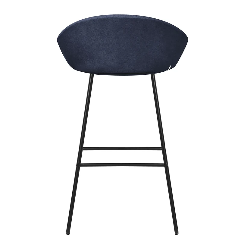 Barhocker 4er Set Dunkelblau 56x94x50 cm mit Rückenlehne und Fußstütze bis 120 kg ML-Design