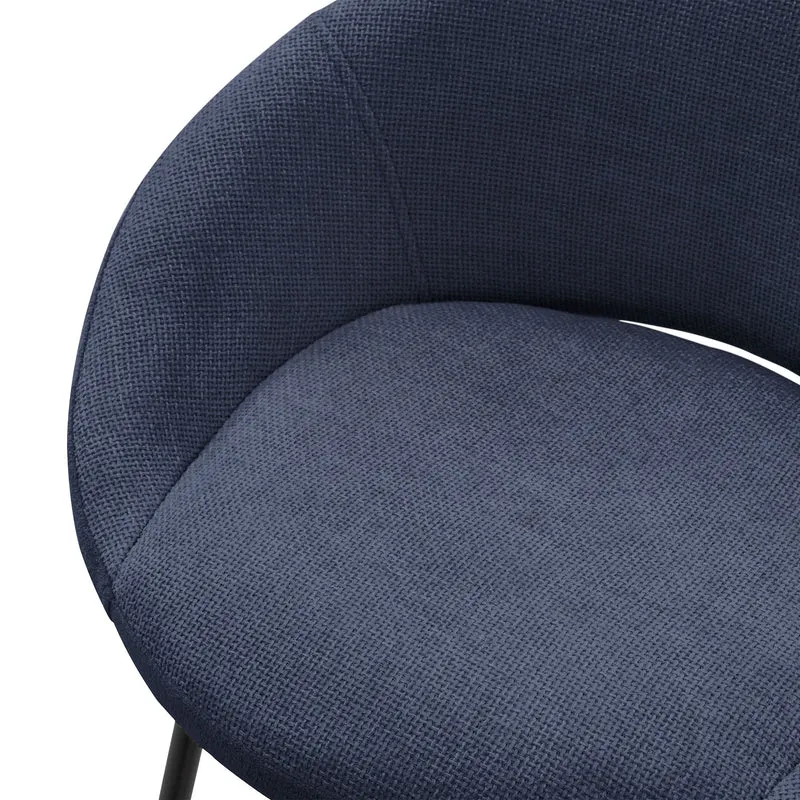 Barhocker 4er Set Dunkelblau 56x94x50 cm mit Rückenlehne und Fußstütze bis 120 kg ML-Design
