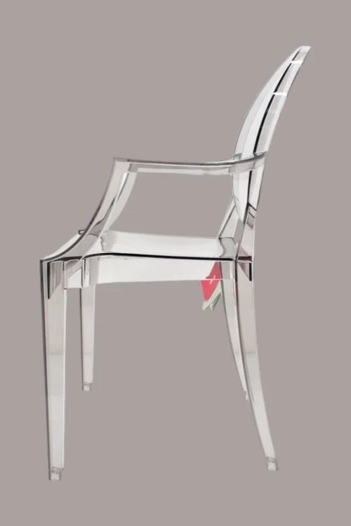 B-Ware Kartell Louis Armlehnstuhl rauchgrau transparent Designerstuhl Stuhl Küchenstuhl