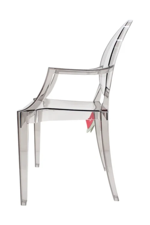 B-Ware Kartell Louis Armlehnstuhl rauchgrau transparent Designerstuhl Stuhl Küchenstuhl