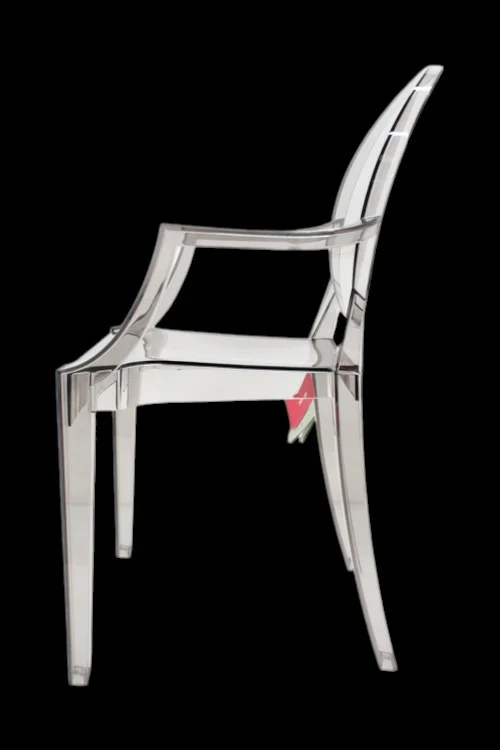 B-Ware Kartell Louis Armlehnstuhl rauchgrau transparent Designerstuhl Stuhl Küchenstuhl