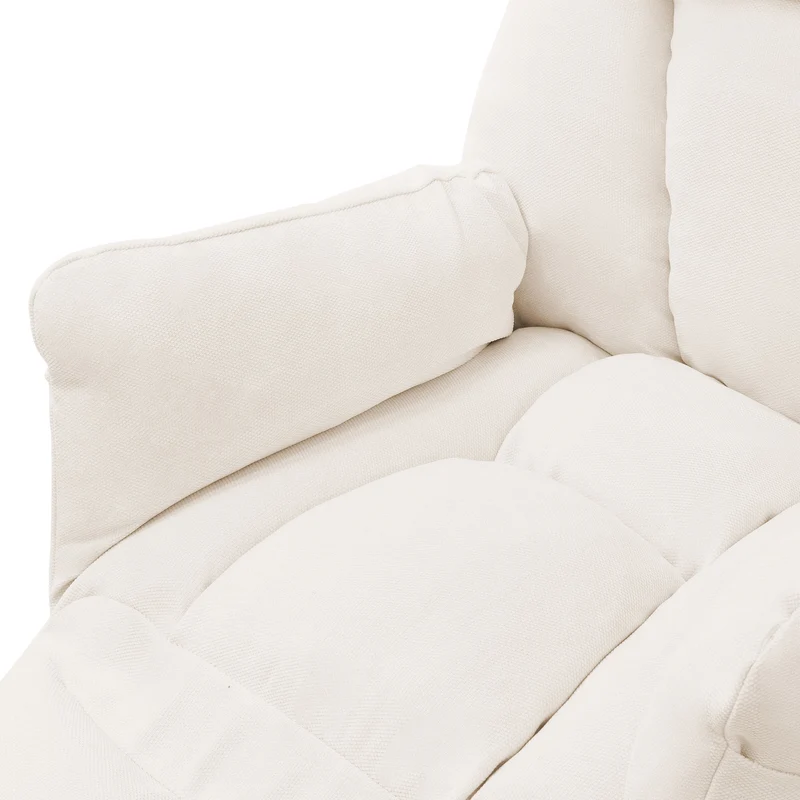 ML-DESIGN | Sessel mit Liegefunktion 85x82x102 cm aus Leinenstoff Beige Relaxsessel Fernsehsessel mit verstellbarer Rückenlehne, Armlehnen & Fußablage