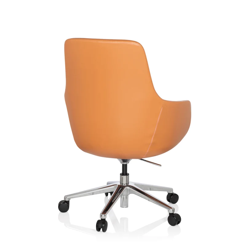 B-Ware hjh OFFICE Bürostuhl Chefsessel Drehstuhl Leder orange Lounge hjh OFFICE