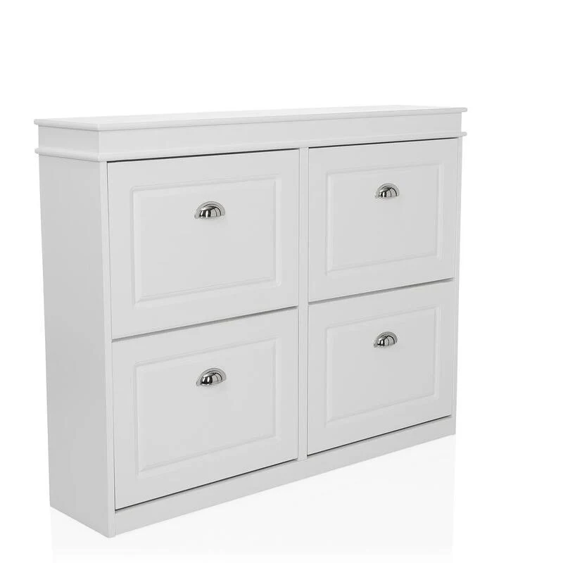 B-Ware hjh LIVING Schuhschrank Garderobenschrank ESTHA MDF lackiert Aufbewahrung Klappe