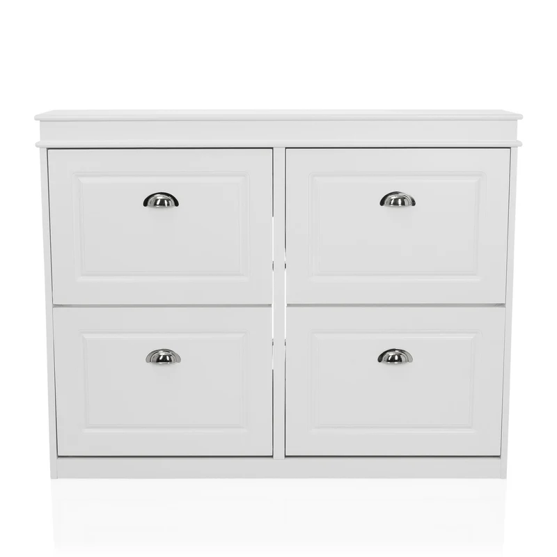 B-Ware hjh LIVING Schuhschrank Garderobenschrank ESTHA MDF lackiert Aufbewahrung Klappe