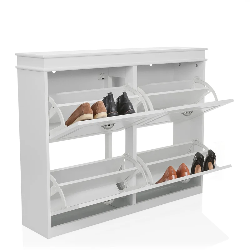 B-Ware hjh LIVING Schuhschrank Garderobenschrank ESTHA MDF lackiert Aufbewahrung Klappe