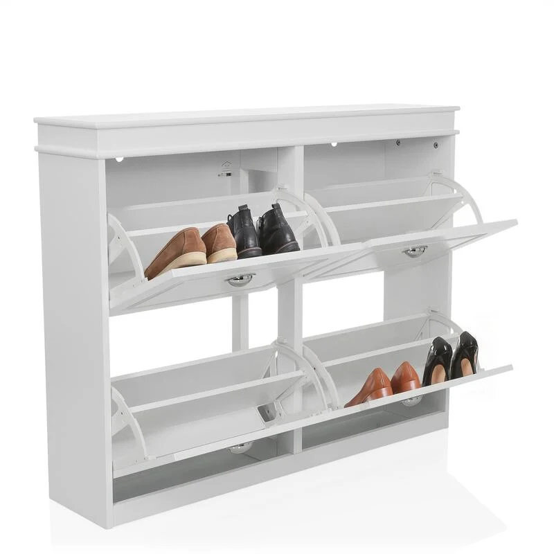 B-Ware hjh LIVING Schuhschrank Garderobenschrank ESTHA MDF lackiert Aufbewahrung Klappe