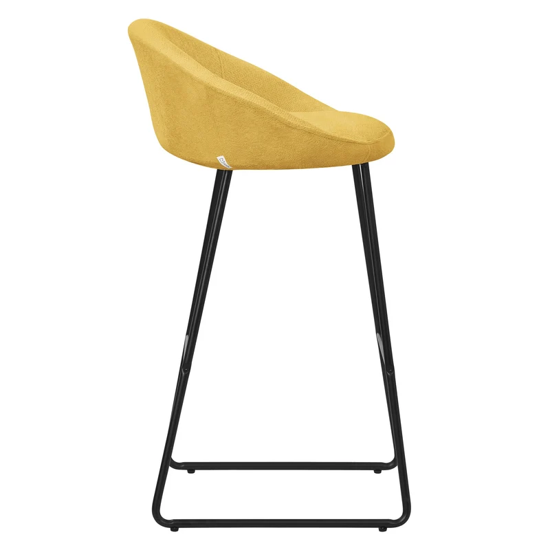 Barhocker 4er Set Senf 56x94x50 cm mit Rückenlehne und Fußstütze bis 120 kg ML-Design