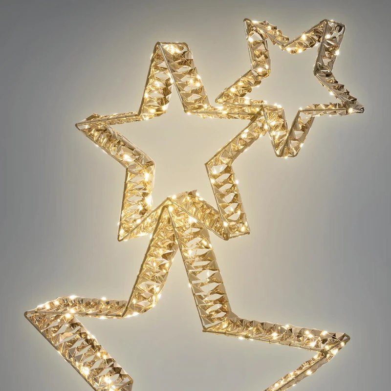 LED Weihnachtsstern 80 cm mit 350 warmweißen LEDs und Timer für Innen und Außen IP44 Spritzwassergeschützt