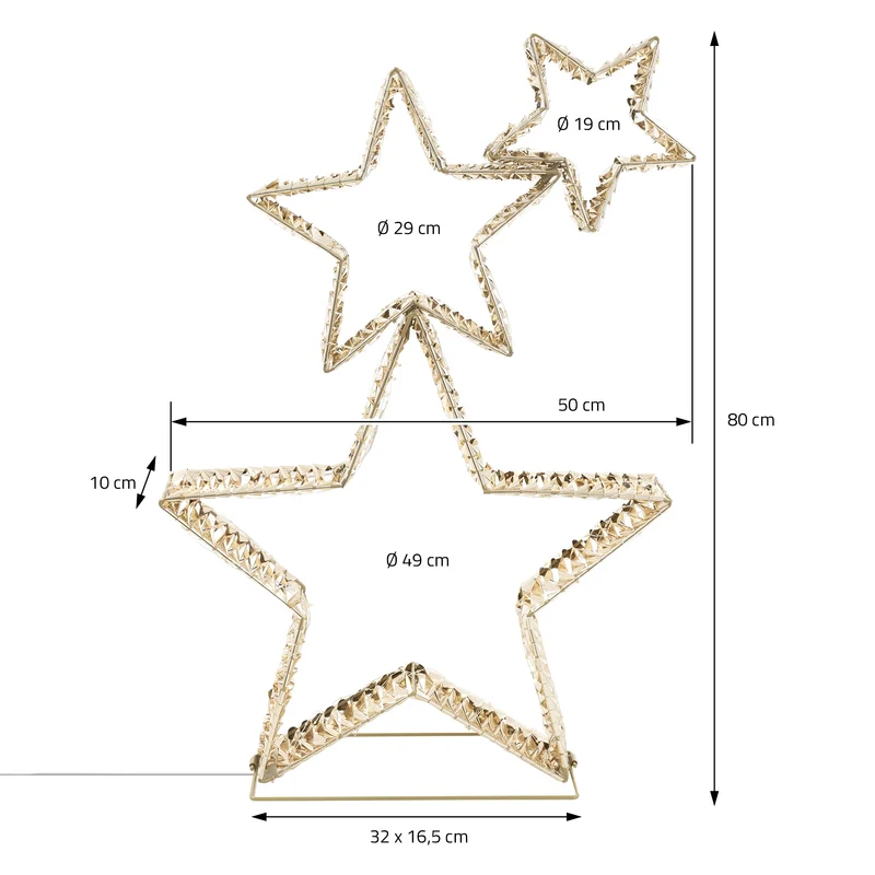 LED Weihnachtsstern 80 cm mit 350 warmweißen LEDs und Timer für Innen und Außen IP44 Spritzwassergeschützt