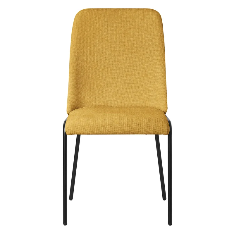 Esszimmerstühle 4er Set Senf mit Rückenlehne, Polsterstühle für Esszimmer & Küche ML-Design