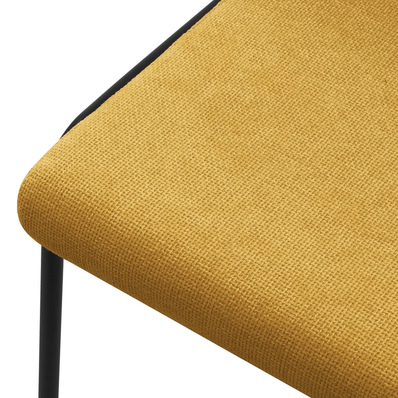 Esszimmerstühle 4er Set Senf mit Rückenlehne, Polsterstühle für Esszimmer & Küche ML-Design