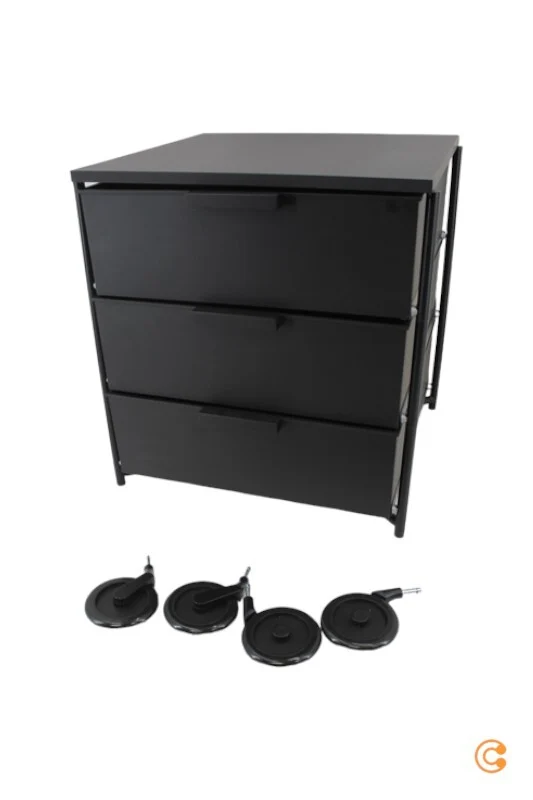 B-Ware Kartell Mobil 3 Container Mobil Rollcontainer Regal 3 Schubladen Matt Schwarz