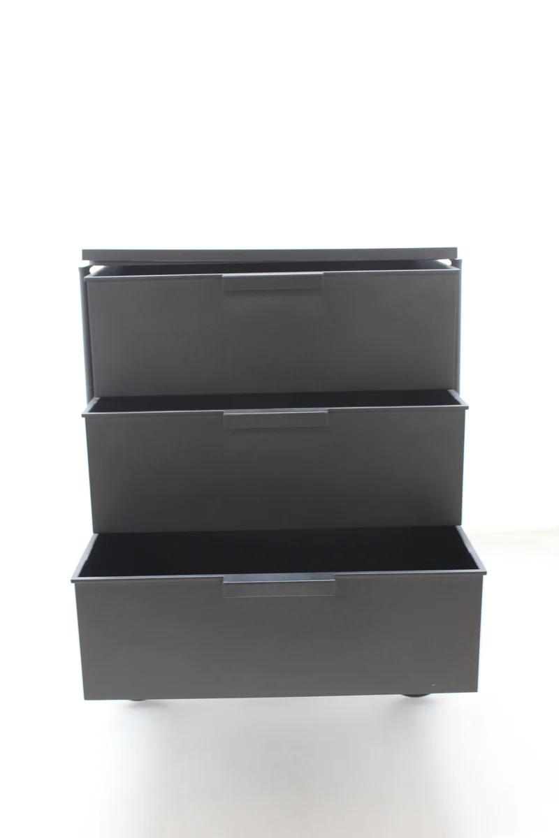 B-Ware Kartell Mobil 3 Container Mobil Rollcontainer Regal 3 Schubladen Matt Schwarz