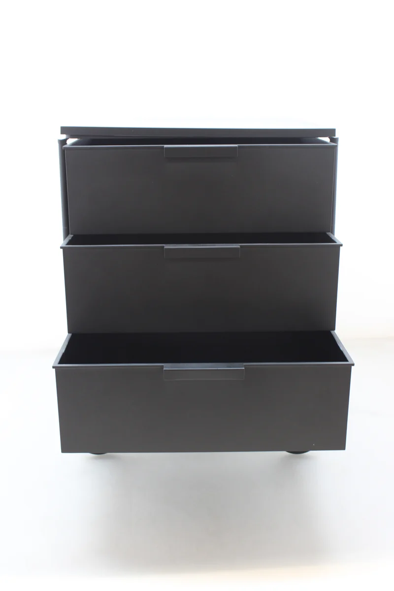 B-Ware Kartell Mobil 3 Container Mobil Rollcontainer Regal 3 Schubladen Matt Schwarz